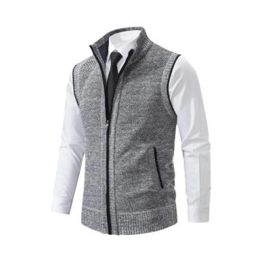 Imagem de Colete Masculino De Tricô Sem Mangas Marrom, Moda Casual, Marca De Lux