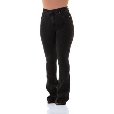 Imagem de Calça Jeans Feminina Arauto Hot Flare Black, Preto, 42