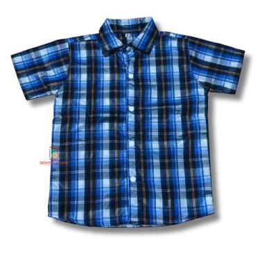 Imagem de Camisa Infantil Festa Junina Xadrez Azul Caipira - Pequenos Encantos B