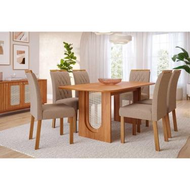 Imagem de Conjunto de Jantar Completo Valentina com 6 Lugares Tampo em MDF com Cadeiras Juliana C...