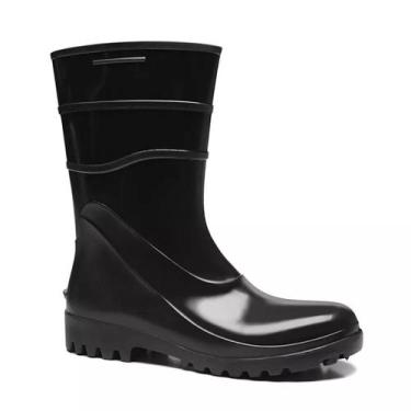 Imagem de Bota Aqcua Flex Cano Médio Preta Sem forro Galocha Segurança - Bracol,