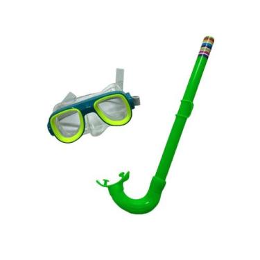 Imagem de Máscara Mergulho Infantil Snorkel Confortável Piscina Praia COR:Azul -