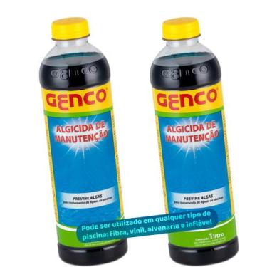 Imagem de Kit 2 Algicida de Manutenção Genco Previne Algas Água Verde Para Pisci