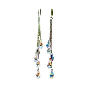 Imagem de Brincos Elegantes Longos Com Franjas De Cristal Para Mulheres, Cor AB,