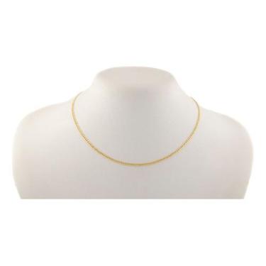 Imagem de Colar Feminino Ouro 18k Maciço Grumet Diamantada 2.2 45 Cm Amarelo - J