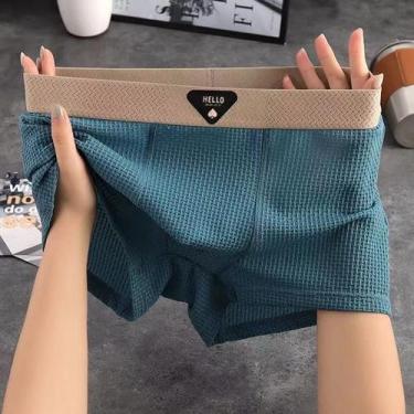 Imagem de Cuecas Boxer Masculinas plus Size De Seda Gelada, Respiráveis, Ajuste 