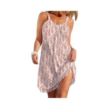 Imagem de Vestido Sem Mangas Estilo Étnico Feminino Casual De Verão Moda Elegant