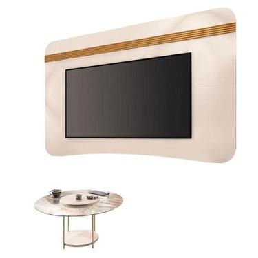 Imagem de Painel Suspenso Armony Off White Cinamomo com Mesa de Centro Sky com T