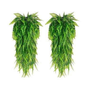 Imagem de Folhas De Grama Artificial Realista, Folhagens Persas Pendentes, Decor