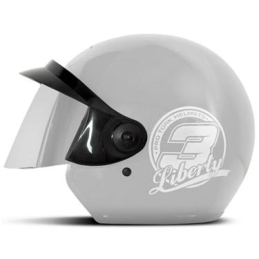Imagem de Capacetes De Moto Feminino Aberto Barato Liberty Three Viseira Cromada