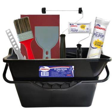 Imagem de Kit de Pintura Profissional Pegue e Pinte 0.969 com 7 Peças Caçamba 11L e Acessórios Compel
