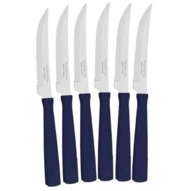 Imagem de Conjunto 6 Facas Serra Churrasco Tramontina Inox New Kolor