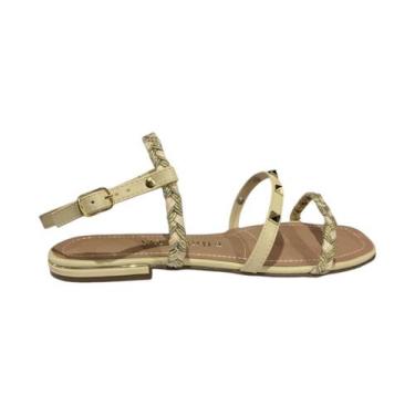 Imagem de Sandália Rasteira Via Scarpa Tira Trança Sparkle, Neve or light, 38