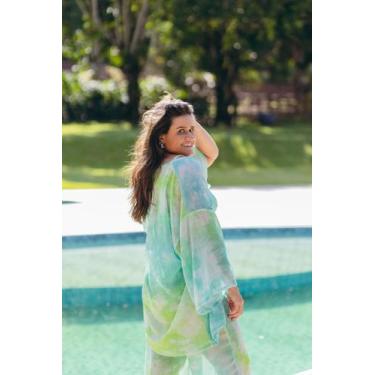Imagem de Kimono em crepe de seda degradê - Raquel Mendonça Brand, ÚNICO, Azul c