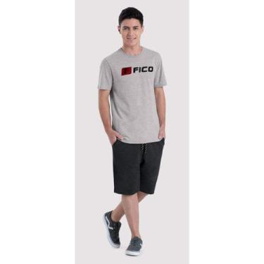 Imagem de Camiseta Manga Curta Menino Malha Juvenil Fico Ref. 38579, Cinza, 12