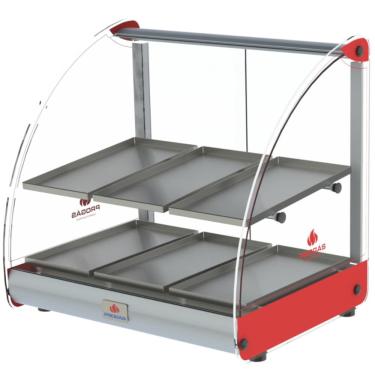 Imagem de Estufa de Aquecimento Curva para Alimentos PRV-06DE 6 Bandejas 250W Vermelho 220V Progás