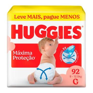 Imagem de Fralda Huggies Máxima Proteção Tamanho G 92 Unidades Descartáveis