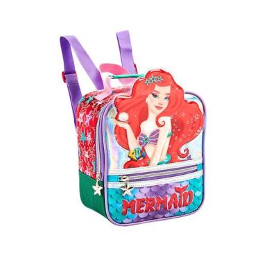Imagem de Lancheira Escolar Térmica Mermaid Sereia Ruiva DENLEX LA1466
