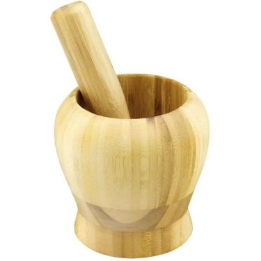 Imagem de Triturador socador amassador de temperos em bambu mimo style, BAMBU