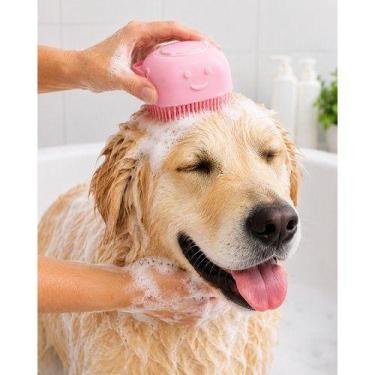 Imagem de Escova Banho Pet Cerdas Macias Remocao Pelos Higiene Animal Sortida - 