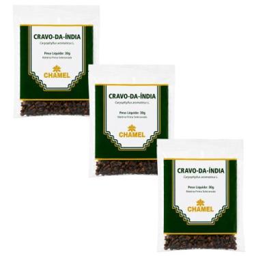 Imagem de Kit 3 Cravo-Da-Índia Chamel 30g Flores Inteiras Culinário