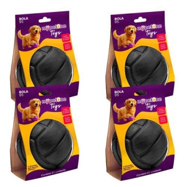Imagem de 4 Brinquedo Bola Lisa 95 TPE Mypetone - Black