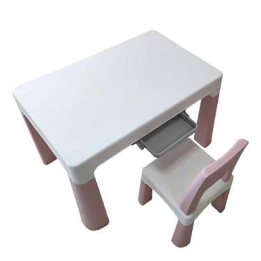 Imagem de Mesa Com Cadeira Infantil Rosa Princesa Menina Grande - Importway