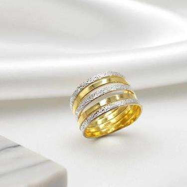 Imagem de Anel com ródio banhado a ouro - ALBAA JOIAS, Dourado, Dourado, 18