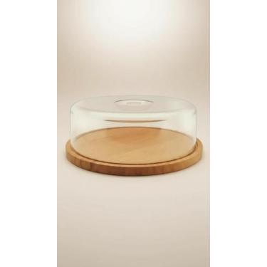 Imagem de Boleira Bambu C/ Tampa Acrílica 28cm - Congratulations Store