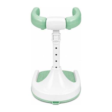 Imagem de Suporte de Banho para Bebê em Pé Ajustável 44-54cm com Apoio Frontal e Base Antiderrapante para Box Chuveiro - Verde