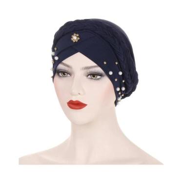 Imagem de Lenço Hijab Multicolorido Com Contas Para Mulheres Muçulmanas, Turbant