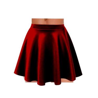 Imagem de Saia Rodada Godê Roupa feminina - Topbrasil Fitnesss, Bordô, PP