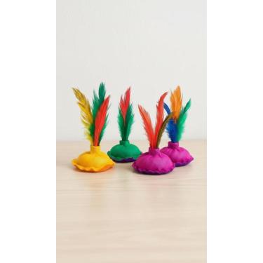 Imagem de Kit 10 Petecas Coloridas Tecido e Penas Infantis - Congratulations Sto