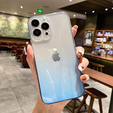 Imagem de Capa gradiente transparente para iPhone 11 12 13 Mini Pro Max 6 S 7 8 Plus SE2020 XS X XR Capa de silicone macia fina e transparente, BU, para iPhone 7Plus