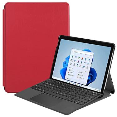 Imagem de Kepuch Couro-PU Capas Bolsas Estojos para Microsoft Surface Pro 8 - Vermelho