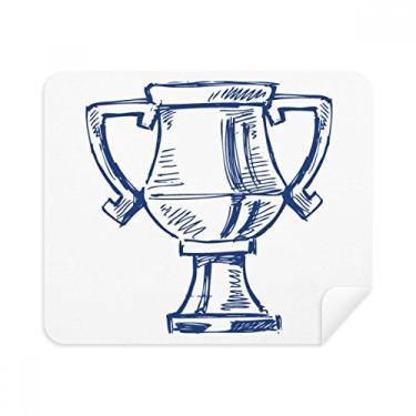 Imagem de Pano de limpeza azul Trophy Campeonato de futebol 2 peças de tecido de camurça