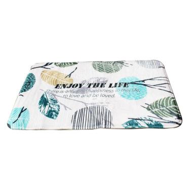 Imagem de Tapete Antiderrapante Capacho Banho45X75 Folha Verde Bathlux