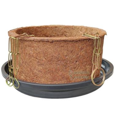 Imagem de Vaso Fibra Coco Orquidea Nº2 Com Prato E Corrente 01 Kit