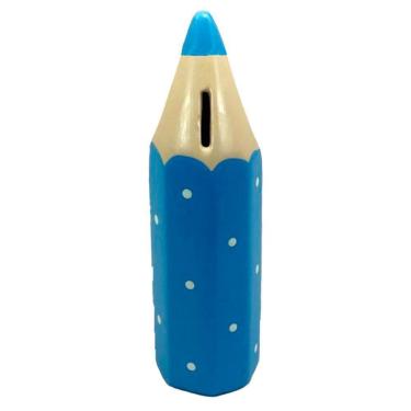 Imagem de Cofre Lápis De Cor Grande Escolar Em Cerâmica Decor - Azul