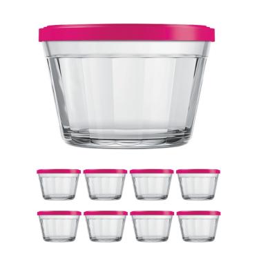 Imagem de Kit Pote Copo Americano C/Tampa Cor Sortida 350ml Nadir 8Un