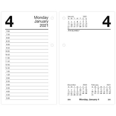 Imagem de Refil de calendário de mesa diário 2021 da AT-A-GLANCE, 8,8 cm x 15,2 cm, folha, com abas mensais (E717T5021)