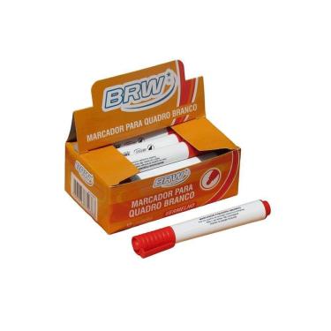 Imagem de Caneta Para Quadro Branco Vermelho Ponta Redonda Brw 12Un
