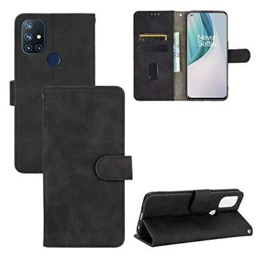 Imagem de YUNCHAO Caixa de telefone Para OnePlus Nord N10 5G Cor Sólida Cor Sinta Sinta Magnética Fivela Horizontal Flip Bezerro Textura PU Capa de Couro com Slots & Cartões Slots & Carteira capa para celular