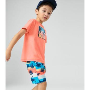 Imagem de Conjunto Camiseta Com Bermuda Shark Rovitex Kids Laranja