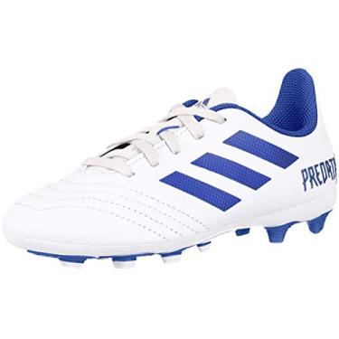 Imagem de Tênis de futebol infantil Adidas Predator 19,4 Firm Ground, White/Bold Blue/Bold Blue, 11 Little Kid