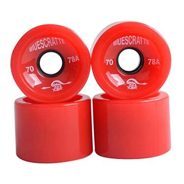 Imagem de Menolana 4 peças 78A PU Rodas para Skate, Skate Rua Longboard Rodas Rolo para Rua, Park Rough Ground, Vermelho