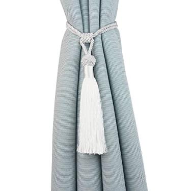 Imagem de 1 peça prendedores de cortina de borla prendedores de cortina decorativos cordão de decoração de casa para cortinas fivela corda acessórios para sala de estar, branco, 1 peça