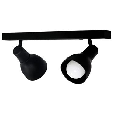 Imagem de Luminária Trilho Spot Duplo 2 Lâmpadas E-27 Cor:Preto