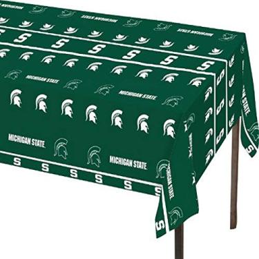Imagem de Creative Converting Capa de mesa de plástico Michigan State Spartans, 137 x 274 cm -