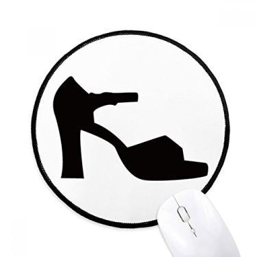 Imagem de Tapete de mouse feminino salto alto preto padrão contorno desktop escritório tapete redondo para computador